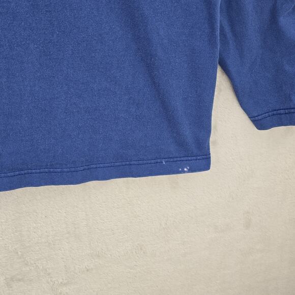 Vintage Nike Shirt Mens XXL Blue Center Swoosh Long Sleeve Hit 90s Y2K USA Made - Picture 10 of 12